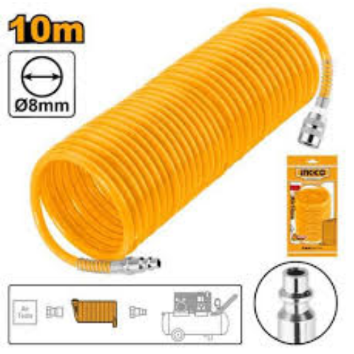 106_1 MANGUERA ESPIRALADA P/COMPRESOR 5/8 10MTS AH1101.1 INGCO - Imagen 1