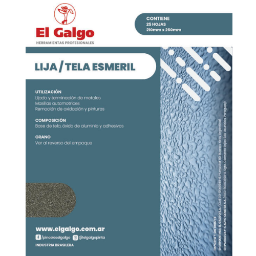 115_6 LIJA TELA ESMERIL GR60 EL GALGO (PACKX25U) - Imagen 1