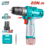 TALADRO PERCUTOR 12V 1500RPM MALET Y 2B TIDLI12202 TOTAL