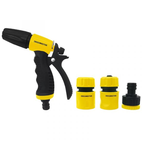 11_12 PISTOLA DE RIEGO AJUSTABLE EN SET C/ACOPLES CROSSMASTER - Imagen 1