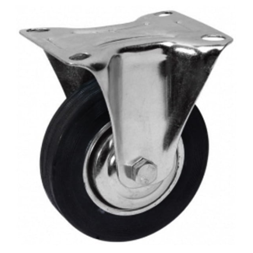 136 RUEDA DE GOMA LLANTA CHAPA FIJA 3" 50KG GLOSS - Imagen 1