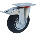 RUEDA DE GOMA LLANTA CHAPA GIRAT C/FRENO 6" 150KG GLOSS