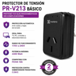 PROTECTOR DE TENSION MULTIUSO 2200W 1.5KV PR-V213 MONTERO