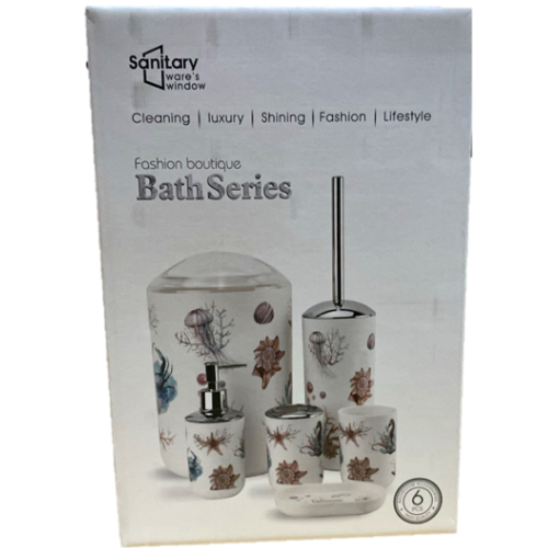 157 SET DE BAÑO 6 PIEZAS ESTAMPADO RM32 - Imagen 1