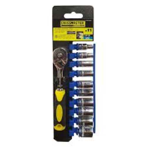 15_7 SET BOCALLAVE HEX 1/4" 11 PCS CROSSMASTER - Imagen 1