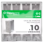 CAJA DE LUZ RECTANGULAR PACK X 12 GENROD