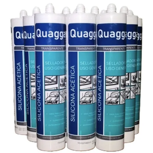18_93 SELLADOR SILICONA ACETICA MULTIUSO TRANSPARENTE 280ML QUAGGA - Imagen 1