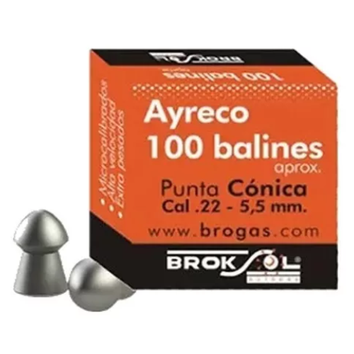 1_16 BALINES PUNTA CONICA DE AIRE COMPRIMIDO CAL5.5 BROGAS - Imagen 1