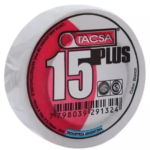CINTA AISLADORA BLANCA TACSA 15PLUS 19MMX20MTSX0.15MM
