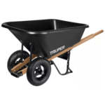 CARRETILLA PLASTICA 178LTS BASTIDOR MADERA DOBLE RUEDA TRUPE