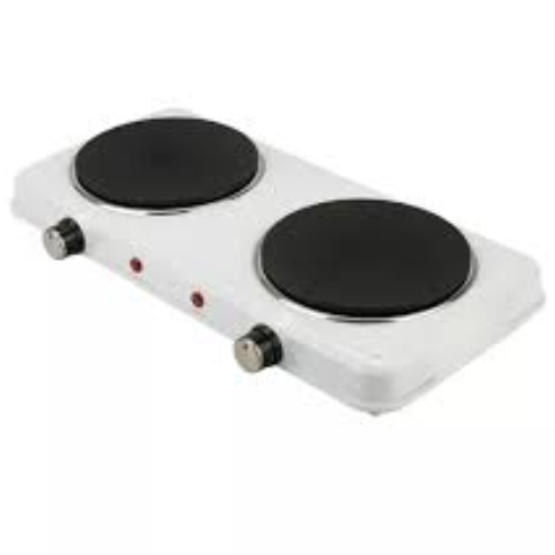 28_11 ANAFE ELECTRICO 2 HORNALLAS BLANCO 2000W GLOSS - Imagen 1