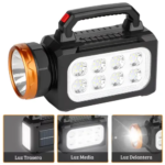 LINTERNA RM17 RECARGABLE Y SOLAR C/POWER BANK USB NY9801A/B