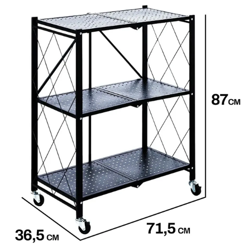 2_173 MUEBLE METALICO 3 ESTANTES NEGRO RM65 - Imagen 1