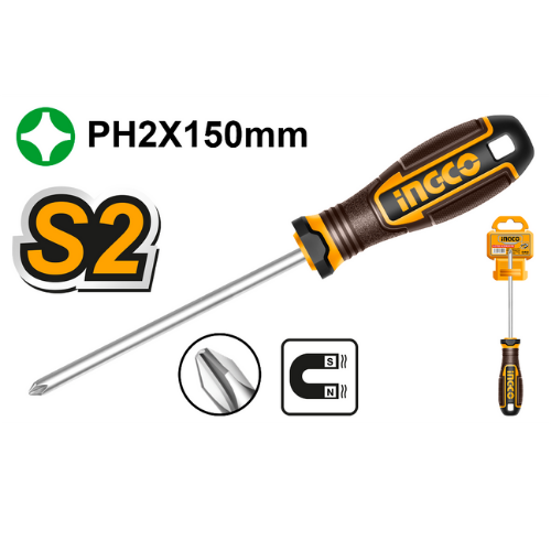 30_39 DESTORNILLADOR PHILLIPS CRV PH2X150MM HSDPH2150 INGCO - Imagen 1