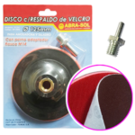 DISCO PLASTICO SISTEMA VELCRO 125MM C/ROSCA M1 0134 ABRASOL