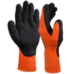 GUANTE ENGOMADO GARRA GRUESO NARANJA Y NEGRO