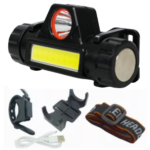LINTERNA MINERO C/SOPORTE PARA BICI FOCO + COB YT872-1