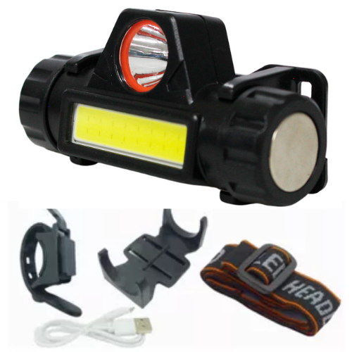 37_25 LINTERNA MINERO C/SOPORTE PARA BICI FOCO + COB YT872-1 - Imagen 1