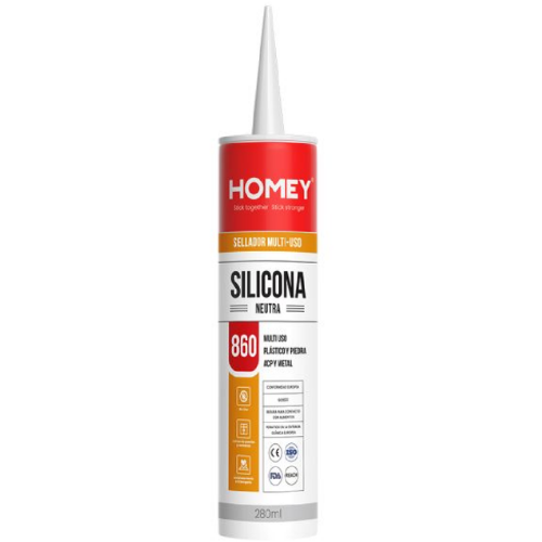 39_30 SELLADOR SILICONA NEUTRA BLANCA 280ML H860CNB HOMEY - Imagen 1