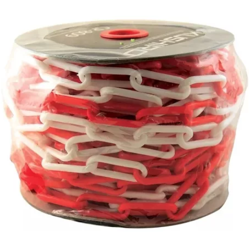 3_79 CADENA PLASTICA KUSHIRO ROJA Y BCA 25M - Imagen 1