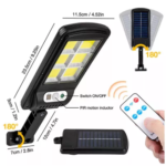 REFLECTOR SOLAR MEDIANO 120LED CONTROL Y SENSOR