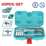 LLAVE Y BOCALLAVE EN SET X20PCS 1/4" IND THT141201 TOTAL