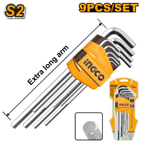 45_22 SET DE LLAVE ALLEN IND LARGA X9 1.5MM A 10MM HHK11092INGCO - Imagen 1