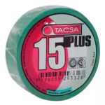 CINTA AISLADORA VERDE TACSA 15PLUS 19MMX20MTSX0.15MM