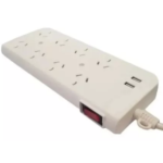 ZAPATILLA 8 TOMAS + 2USB 1.5MTS TBCIN