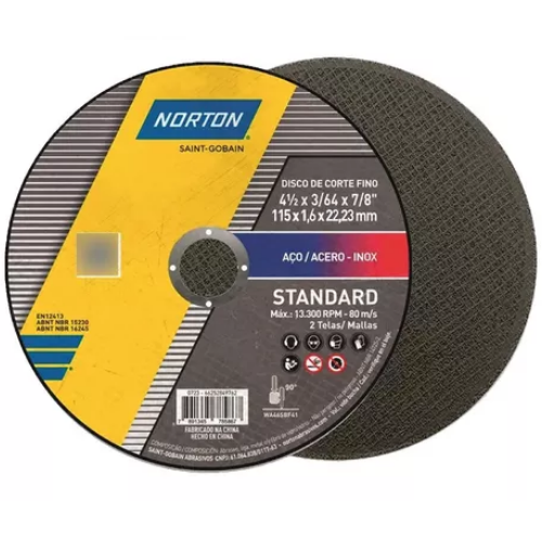 56_20 DISCO DE CORTE METAL 115X1.6X22.23MM STANDARD NORTON - Imagen 1
