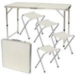 MESA + SILLAS 120X60X69CM BLANCA REDFISH