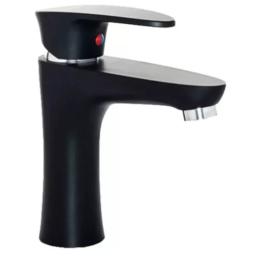 59_12 MONOCOMANDO LAVATORIO DOHA 7261 ABS NEGRA PICO RECTO MOZART - Imagen 1