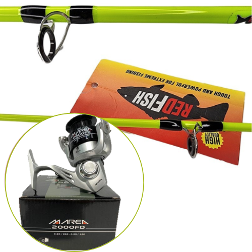 5_154 COMBO CAÑA PRO 1.65 2 TRAMOS 15-30LBS + REEL MAREA2000 COD121 REDFISH duplicado - Imagen 1