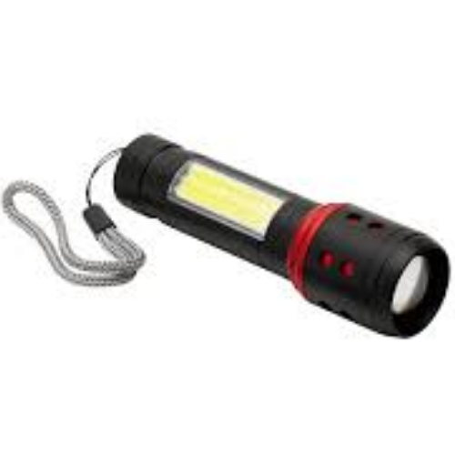 6_131 LINTERNA + COB USB METAL NEGRA C/ROJO B61 - Imagen 1