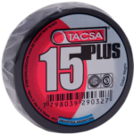 CINTA AISLADORA NEGRA TACSA 15PLUS 19MMX20MTSX0.15MM