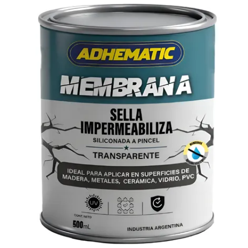72_20 MEMBRANA SELLA IMPERPEABILIZA TRANSPARENTE 250ML ADHEMATIC - Imagen 1