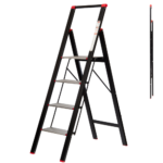 ESCALERA DE ALUMINIO SLIM BLACK DESIGN 4 ESCALONES GLOSS