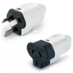 FICHA MACHO LINEA K3 10A 3 PERNOS CHATOS BLANCA