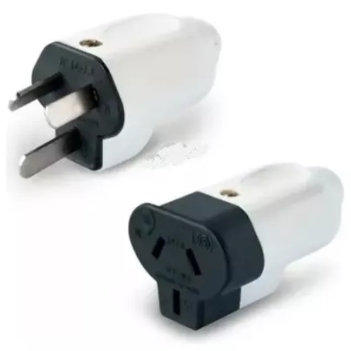 7_57 FICHA MACHO LINEA K3 10A 3 PERNOS CHATOS BLANCA - Imagen 1