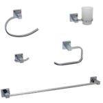 SET DE BAÑO 5 PIEZAS PANAMA CROMO 9581
