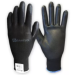 GUANTE POLIESTER NEGRO BAÑADO PU NEGRO T8 GAMISOL