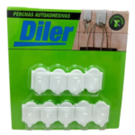 PERCHA AUTOADHESIVA MINI JUEGO X 9U P813 DILER