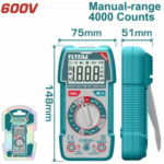 MULTIMETRO TESTER DIGITAL 600V 4000 CUENTAS TMT536002 TOTA
