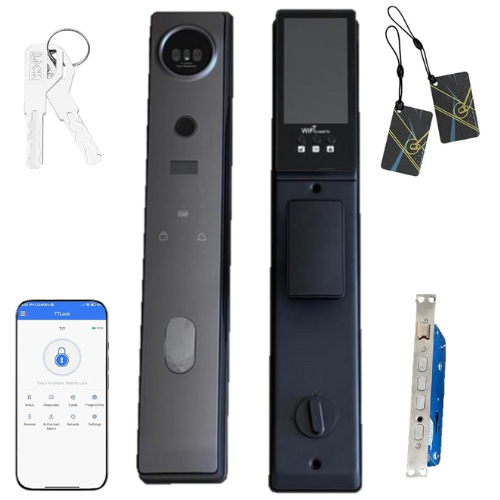 imagenes-sitio-web-70 CERRADURA INTELIGENTE MANIJON MULTI ACCESO C/CAMARA - FACE ID, HUELLA, CODIGO, TARJETA, LLAVE DE EMERGENCIA, WIFI Y APP - Imagen 1